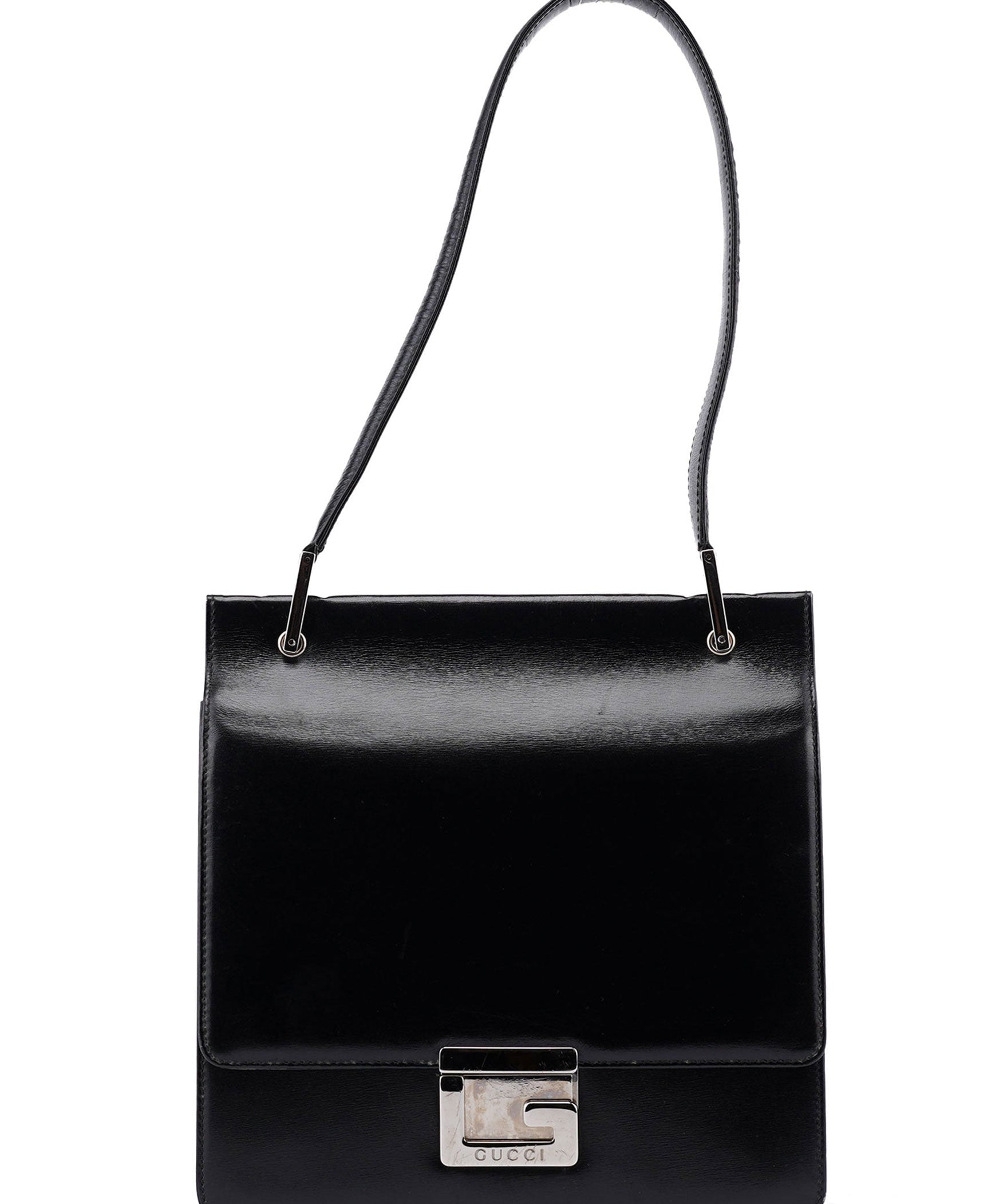 Gucci Black Calfskin Square G Shoulder Bag