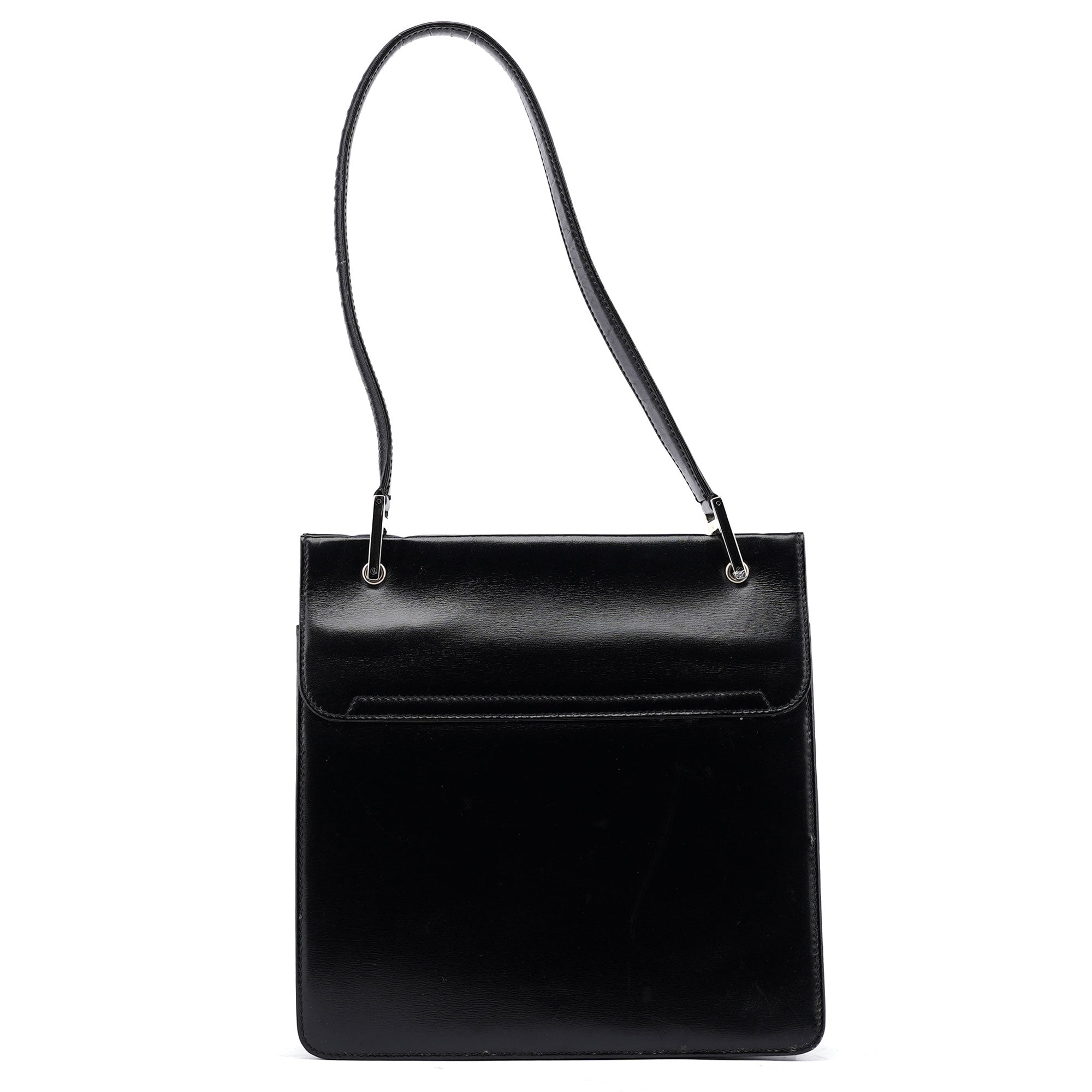 Gucci Black Calfskin Square G Shoulder Bag