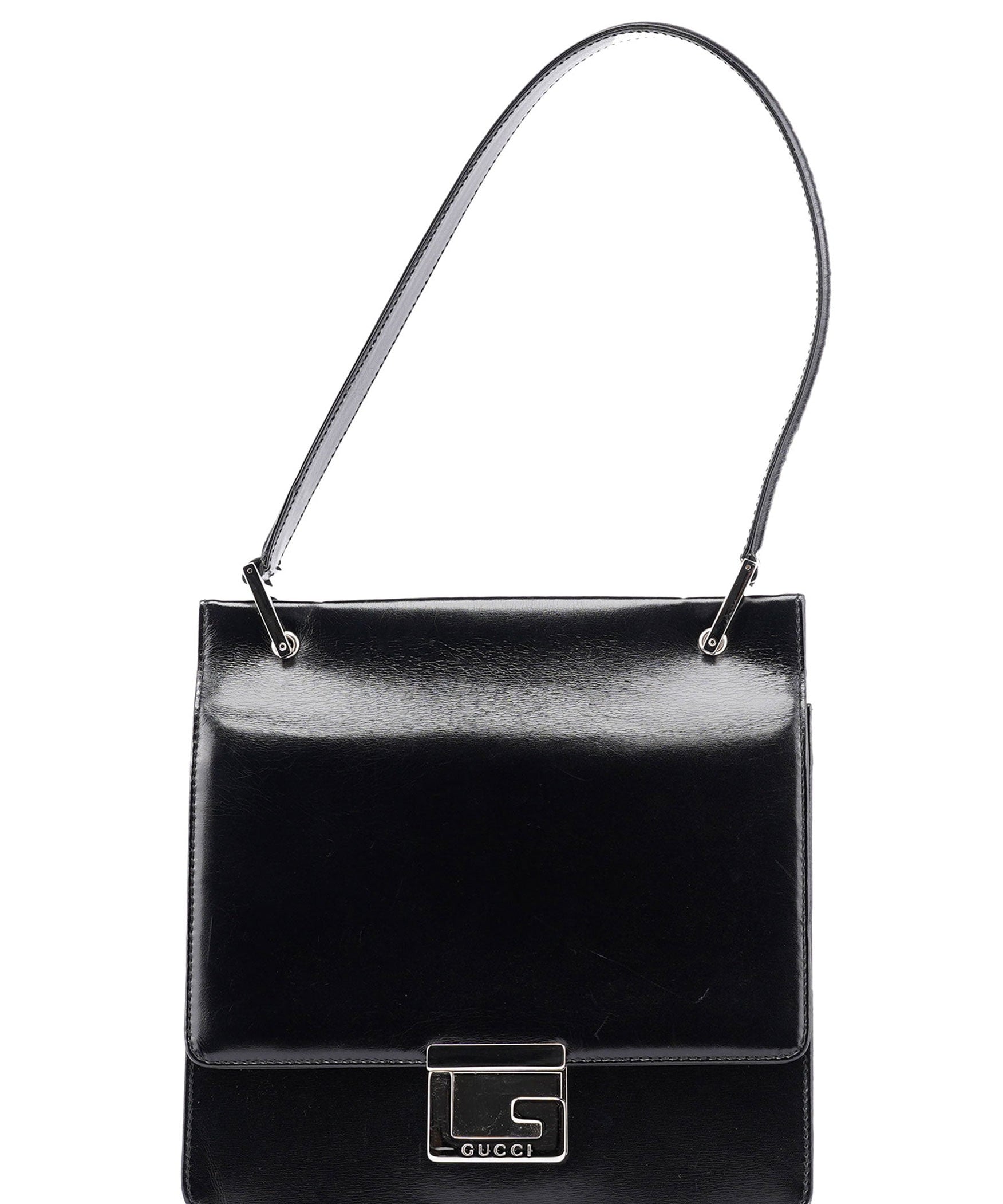 Gucci Black Calfskin Square G Shoulder Bag