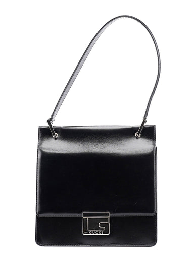 Gucci Black Calfskin Square G Shoulder Bag