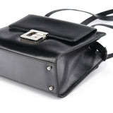 Gucci Black Calfskin Square G Tote Bag