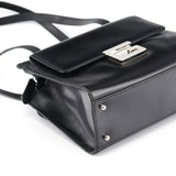 Gucci Black Calfskin Square G Tote Bag