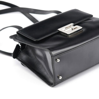 Gucci Black Calfskin Square G Tote Bag