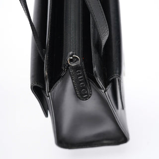 Gucci Black Calfskin Square G Tote Bag