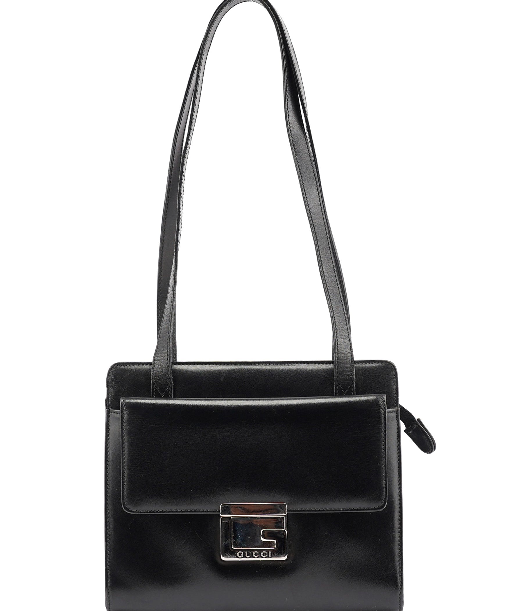 Gucci Black Calfskin Square G Tote Bag