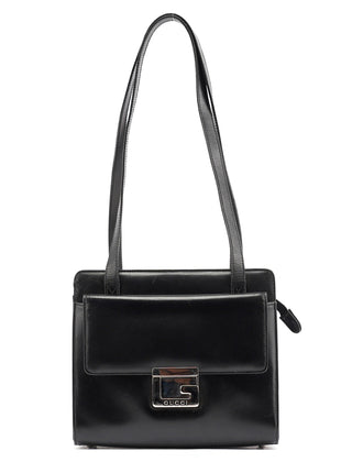 Gucci Black Calfskin Square G Tote Bag