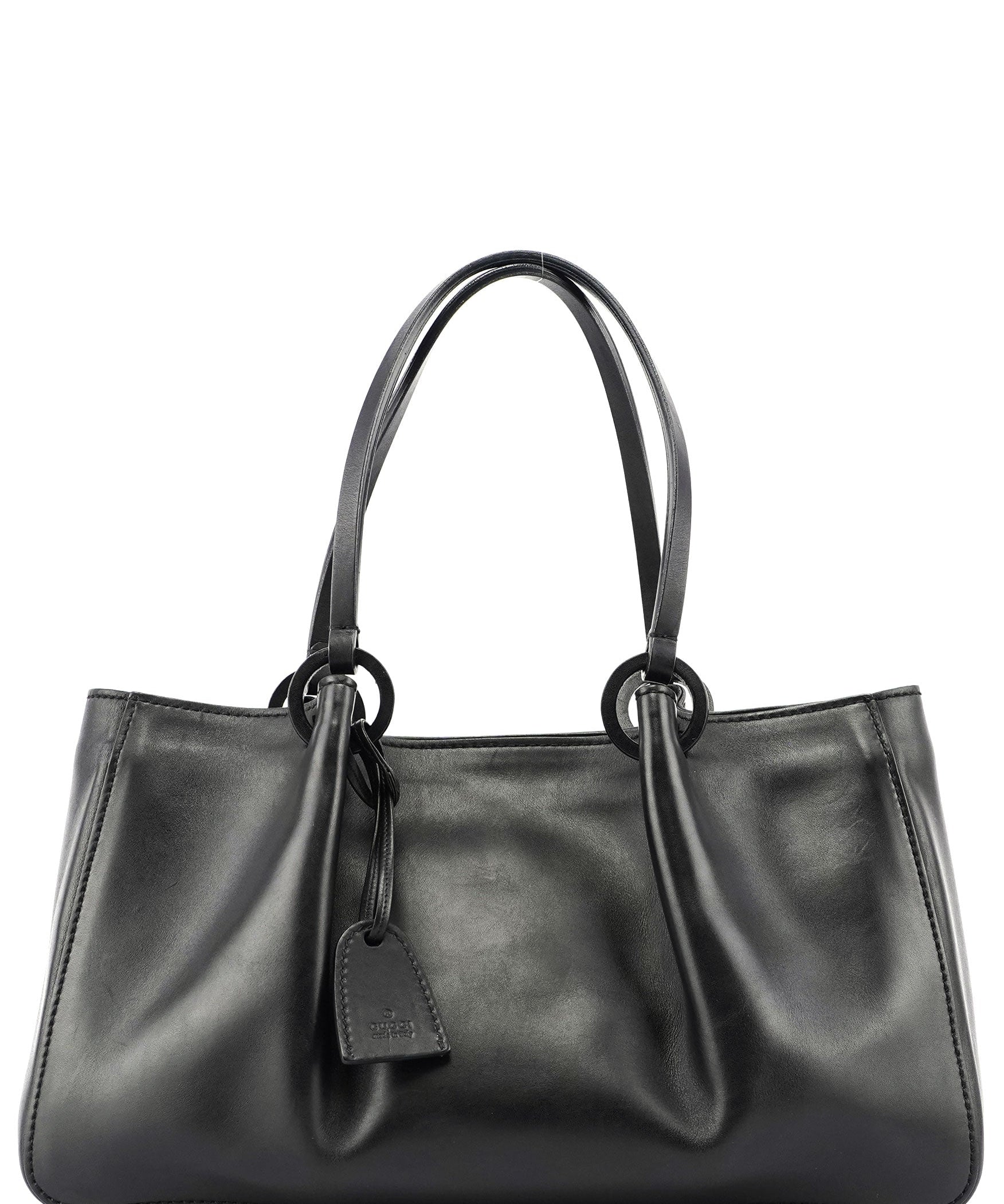Gucci Black Calfskin Tote With Pouch