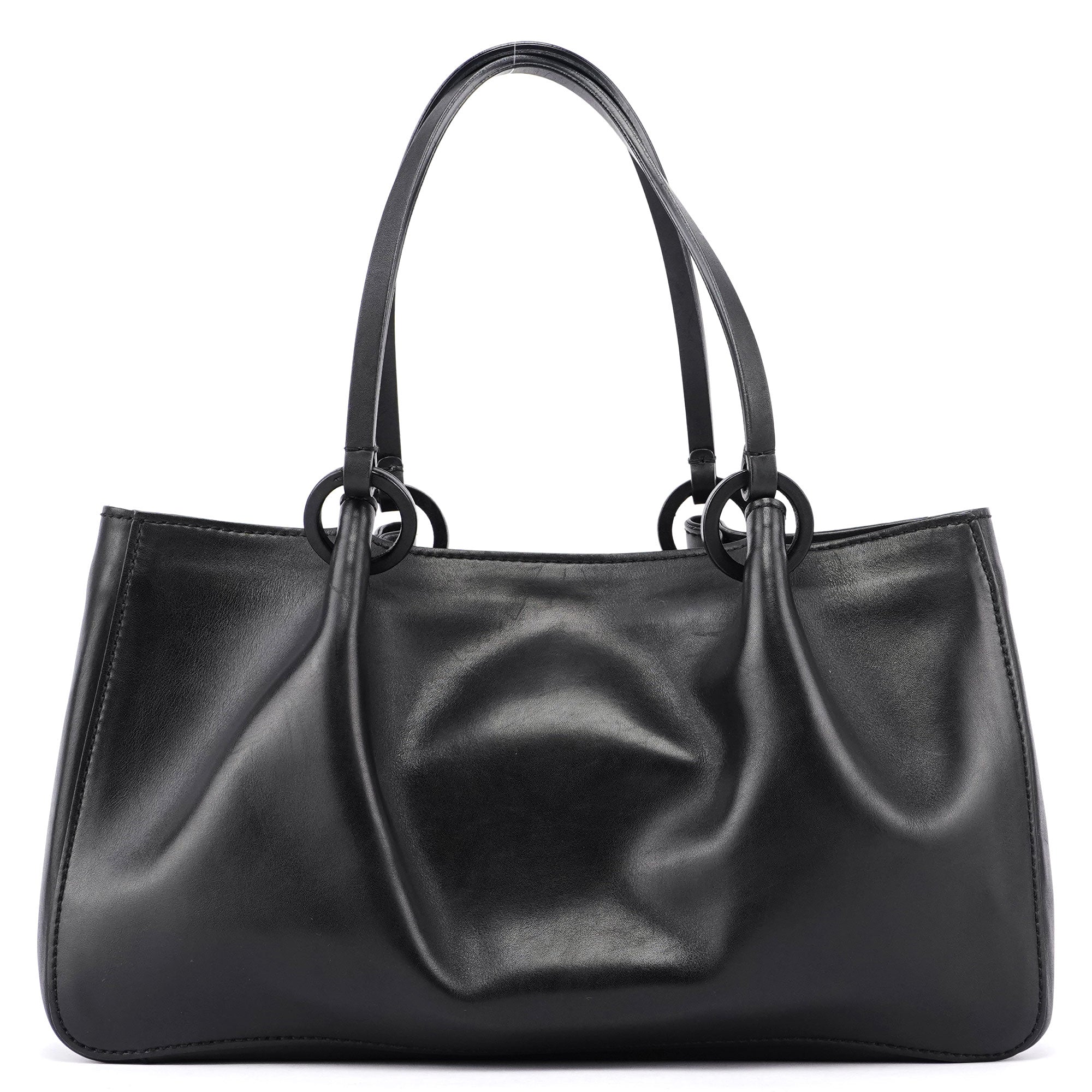 Gucci Black Calfskin Tote With Pouch