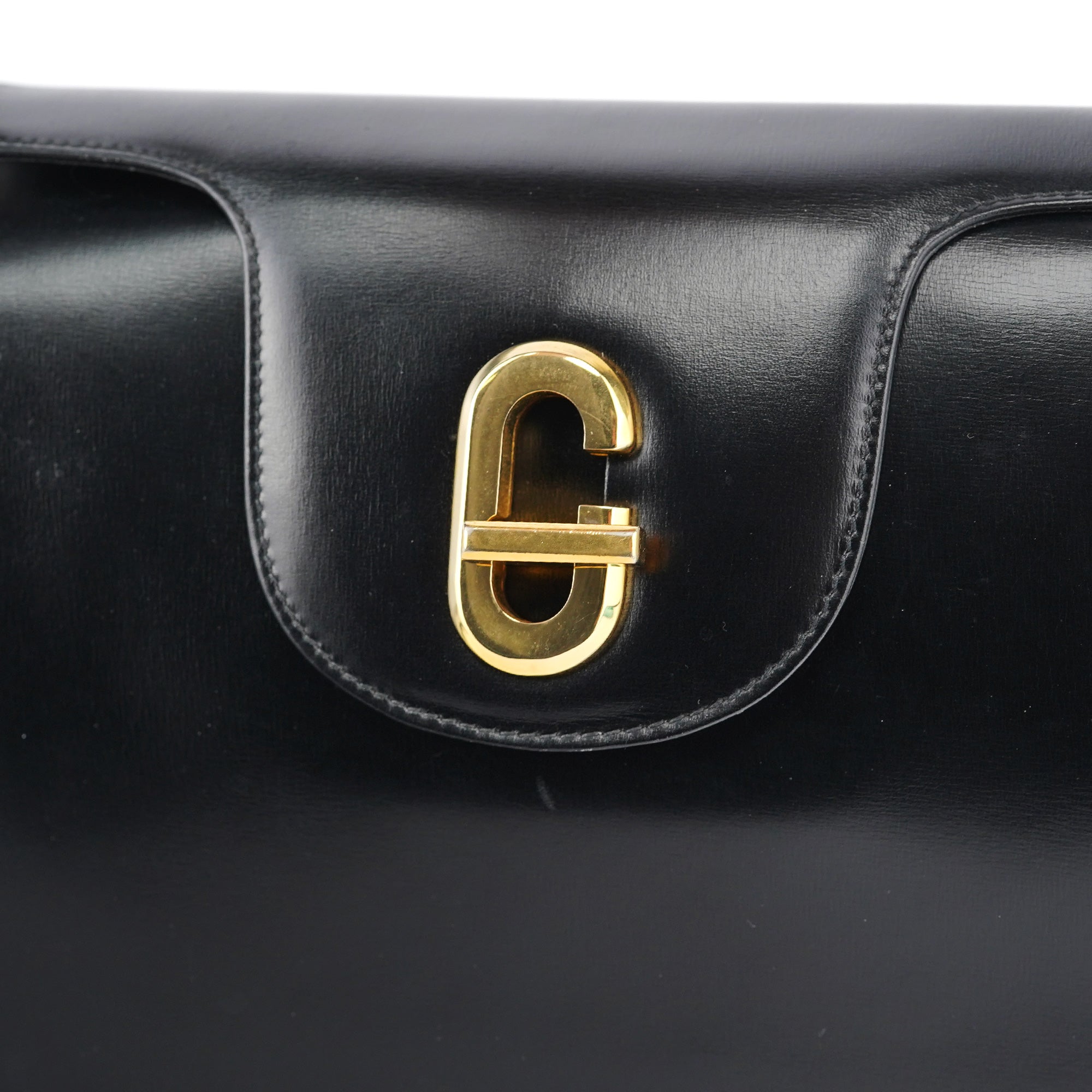 Gucci Black Calfskin Turnlock G Shoulder Bag