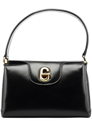 Gucci Black Calfskin Turnlock G Shoulder Bag