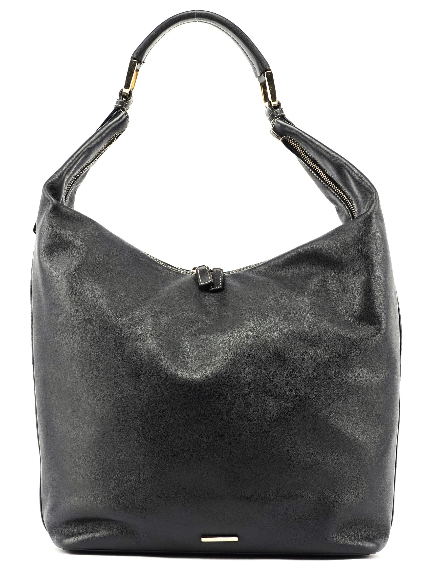 Gucci Black Calfskin V Hobo Shoulder Bag