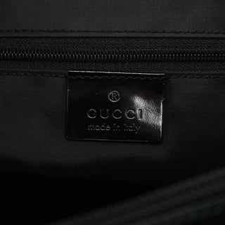 Gucci Black Canvas Bamboo 2-Way Tote Bag