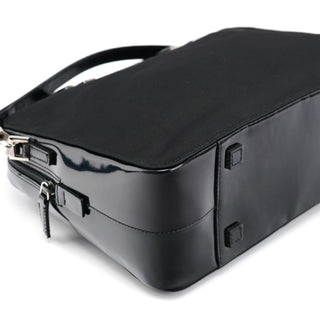 Gucci Black Canvas Bamboo 2-Way Tote Bag