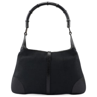 Gucci Black Canvas Bamboo Jackie Shoulder Bag