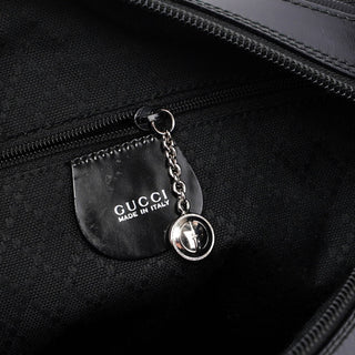 Gucci Black Canvas Bamboo Shoulder Bag