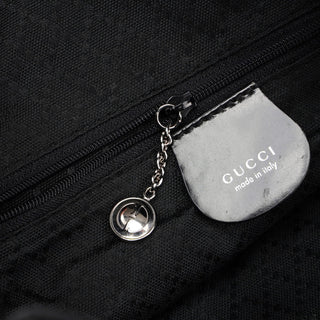 Gucci Black Canvas Bamboo Shoulder Bag