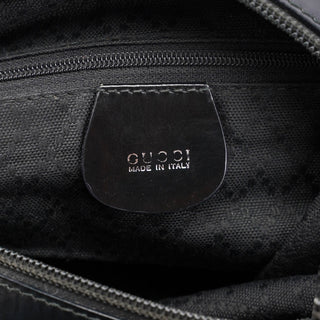 Gucci Black Canvas Bamboo Shoulder Bag