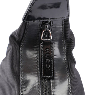 Gucci Black Canvas Bamboo Shoulder Bag