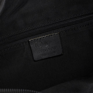 gucci Black Canvas Bamboo Shoulder Bag