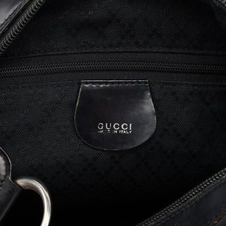 Gucci Black Canvas Bamboo Shoulder Bag