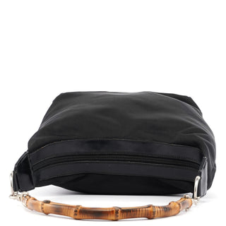 Gucci Black Canvas Bamboo Shoulder Bag