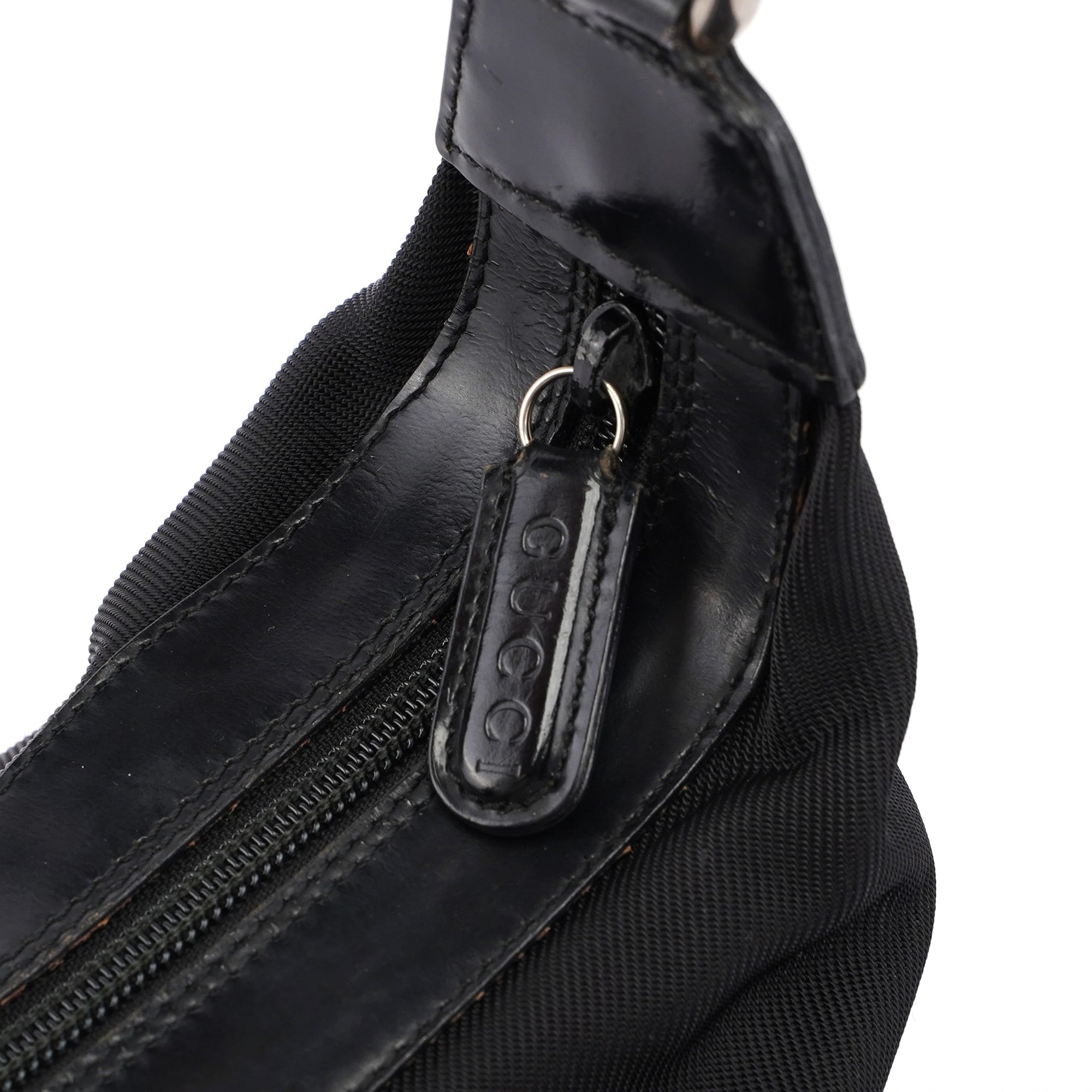 Gucci Sac porté épaule Bamboo en toile noire