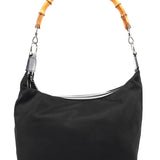 Gucci Black Canvas Bamboo Shoulder Bag