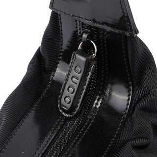 Gucci Black Canvas Bamboo Shoulder Bag