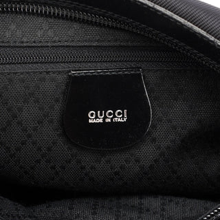 Gucci Black Canvas Bamboo Shoulder Bag