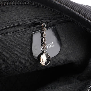 Gucci Black Canvas Bamboo Shoulder Bag