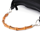 Gucci Sac porté épaule Bamboo en toile noire