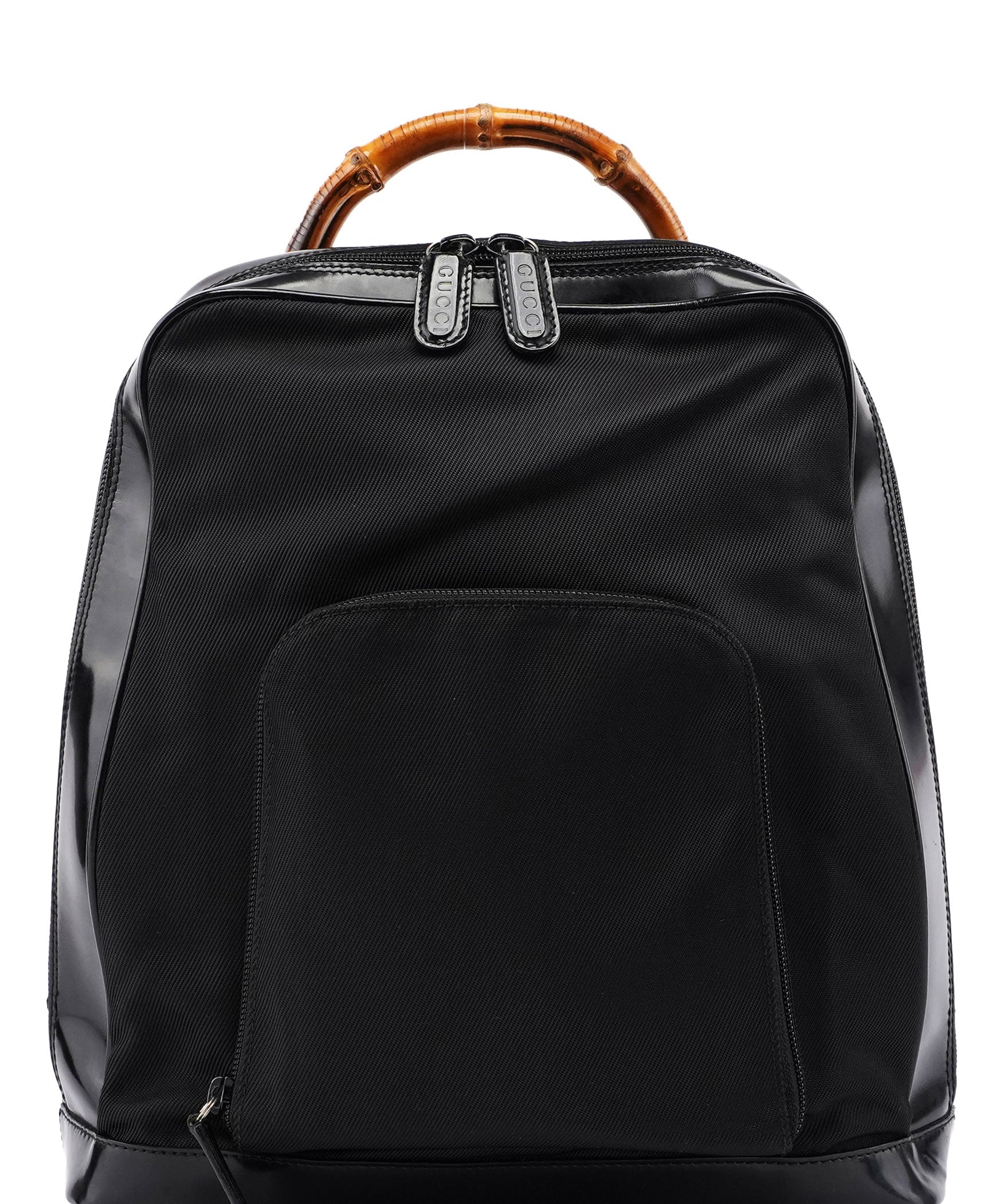 Gucci Black Canvas Bamboo Shoulder Bag