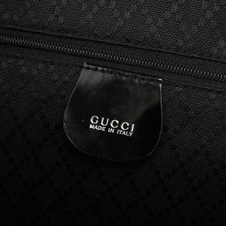 Gucci Black Canvas Bamboo Shoulder Bag