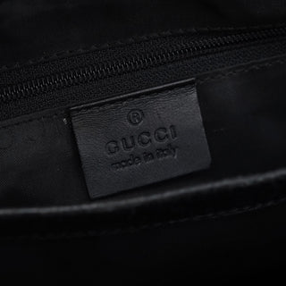 Gucci Black Canvas Bamboo Tote Bag