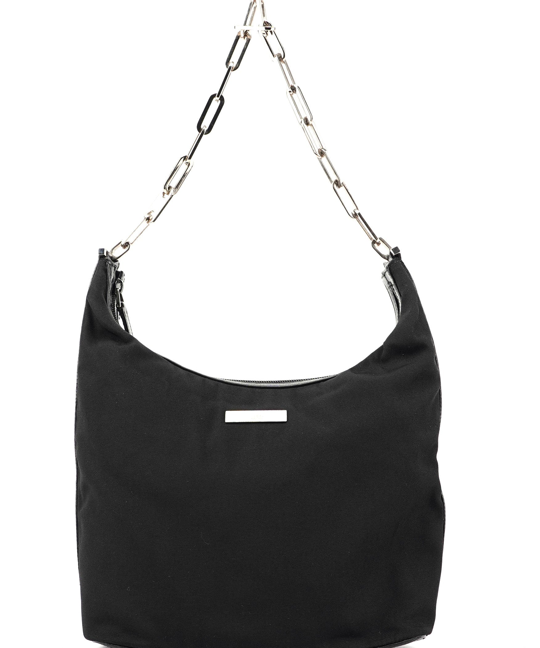 Gucci Black Canvas Chain Shoulder Bag