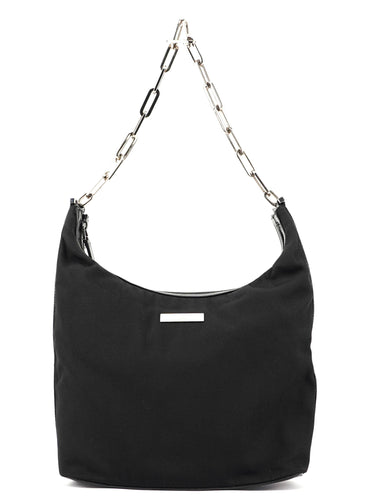 Gucci Black Canvas Chain Shoulder Bag