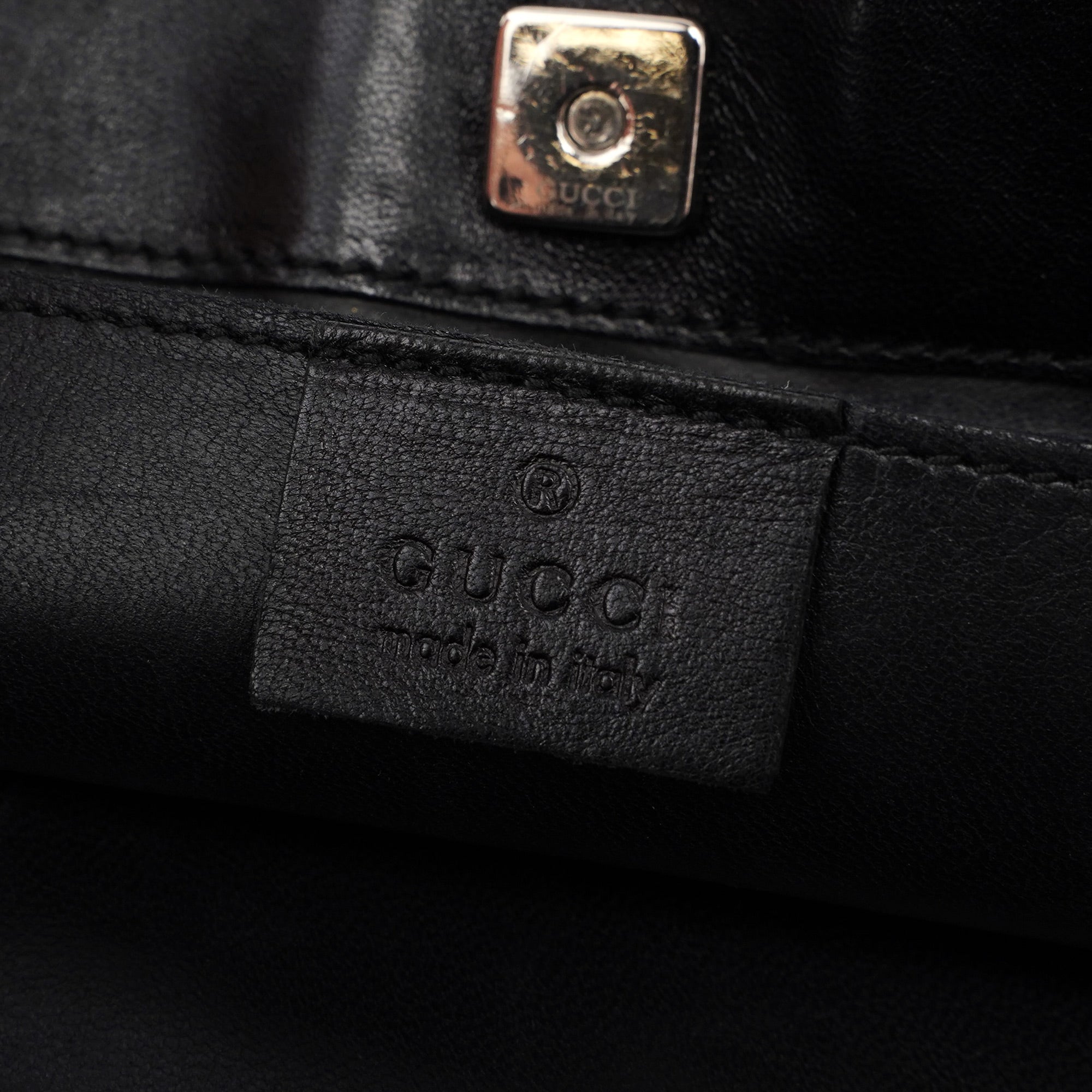 Gucci Black Canvas Dual Handle Shoulder Bag