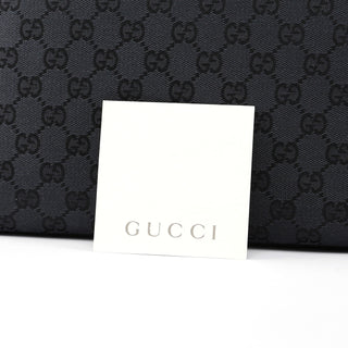 Gucci Black Canvas GG Bamboo Tote