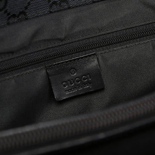 Gucci Black Canvas GG Bamboo Tote