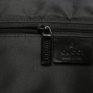 Gucci Black Canvas GG Bamboo Tote