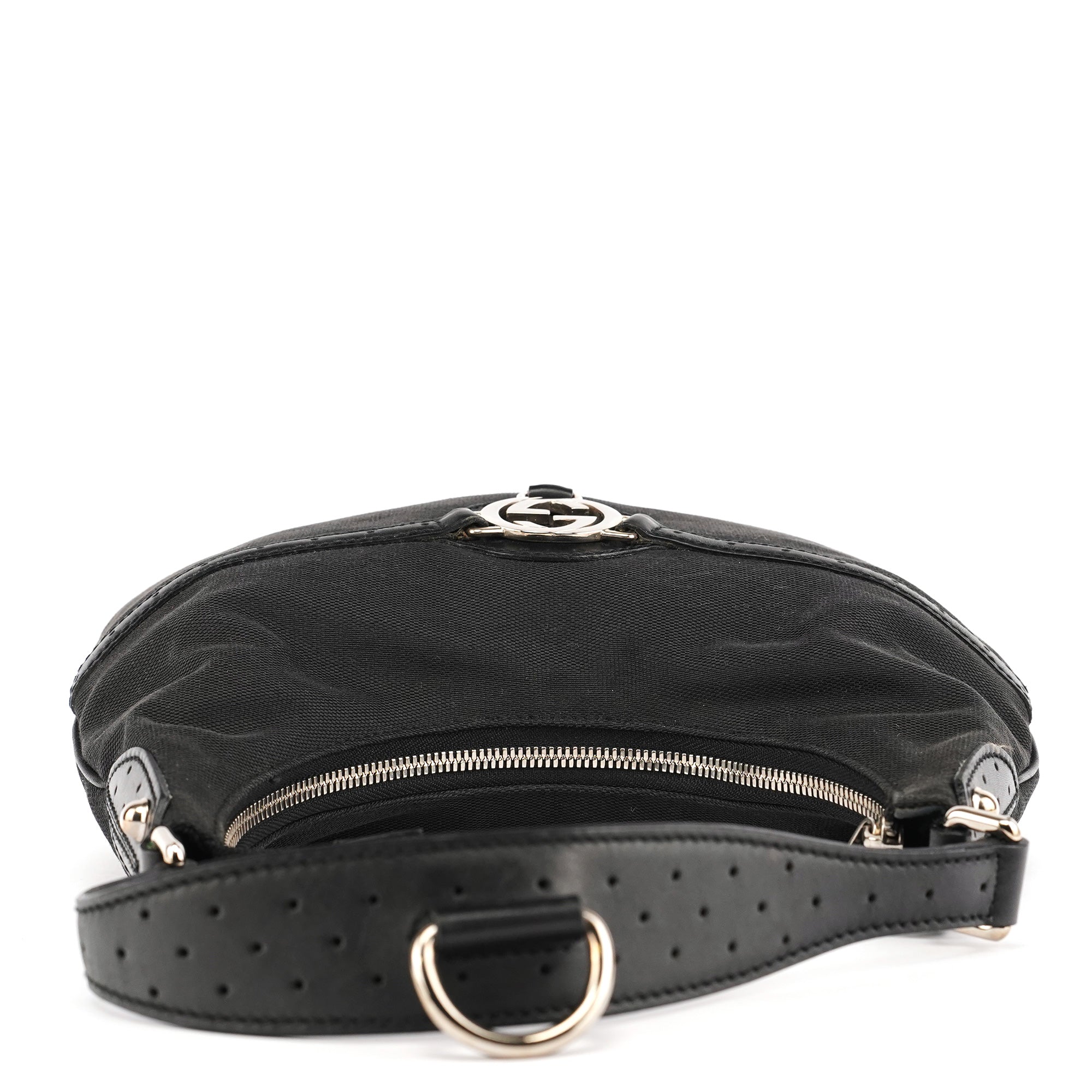 Gucci Sac porté épaule logo GG en toile noire