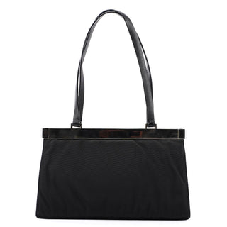 Gucci Black Canvas Gold Tote