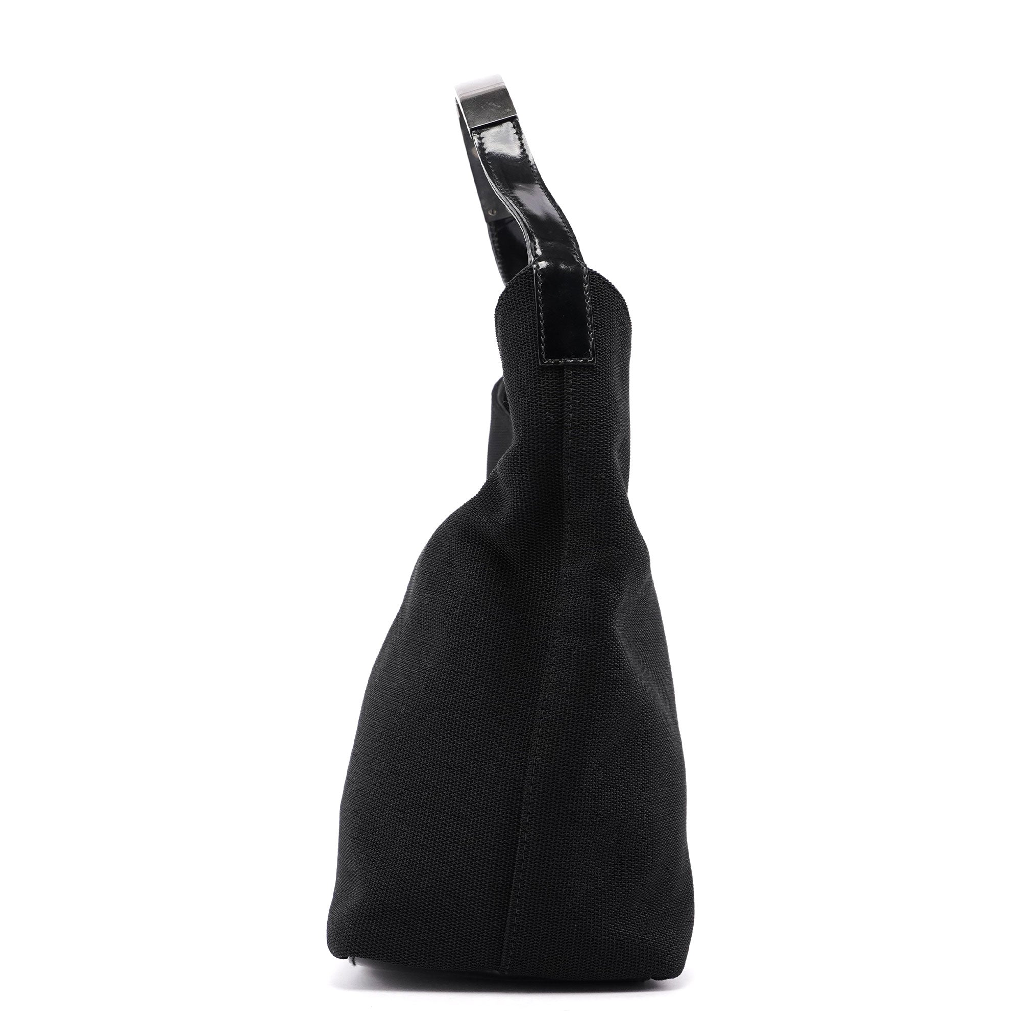 Gucci Black Canvas Hobo Shoulder Bag