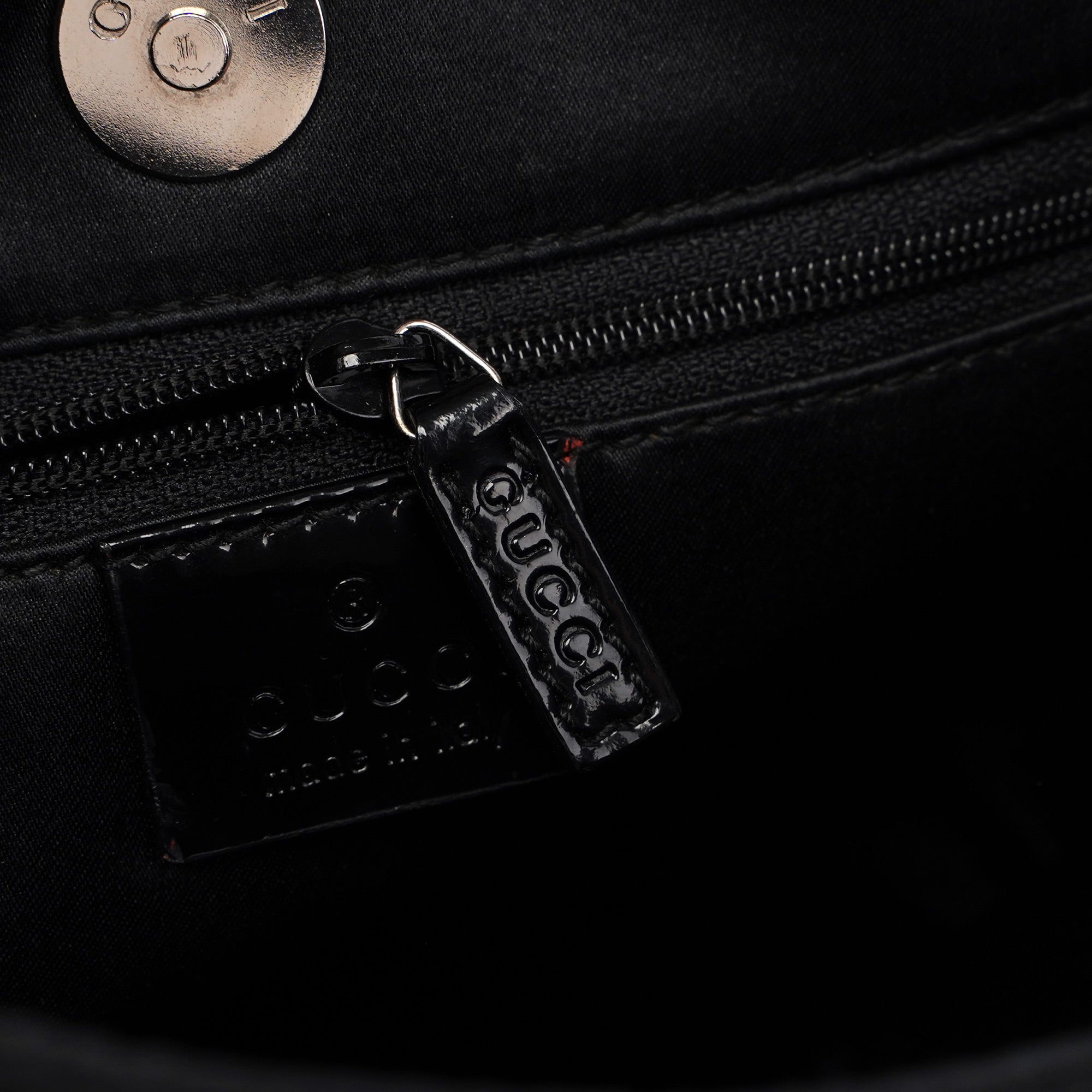 Gucci Black Canvas Hobo Shoulder Bag