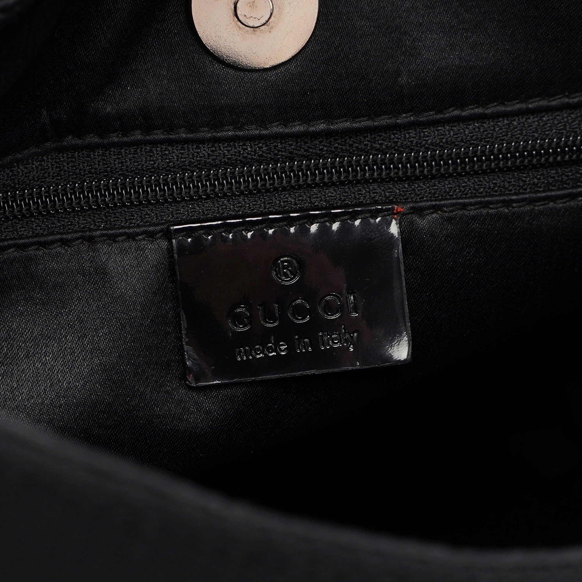 Gucci Black Canvas Hobo Shoulder Bag