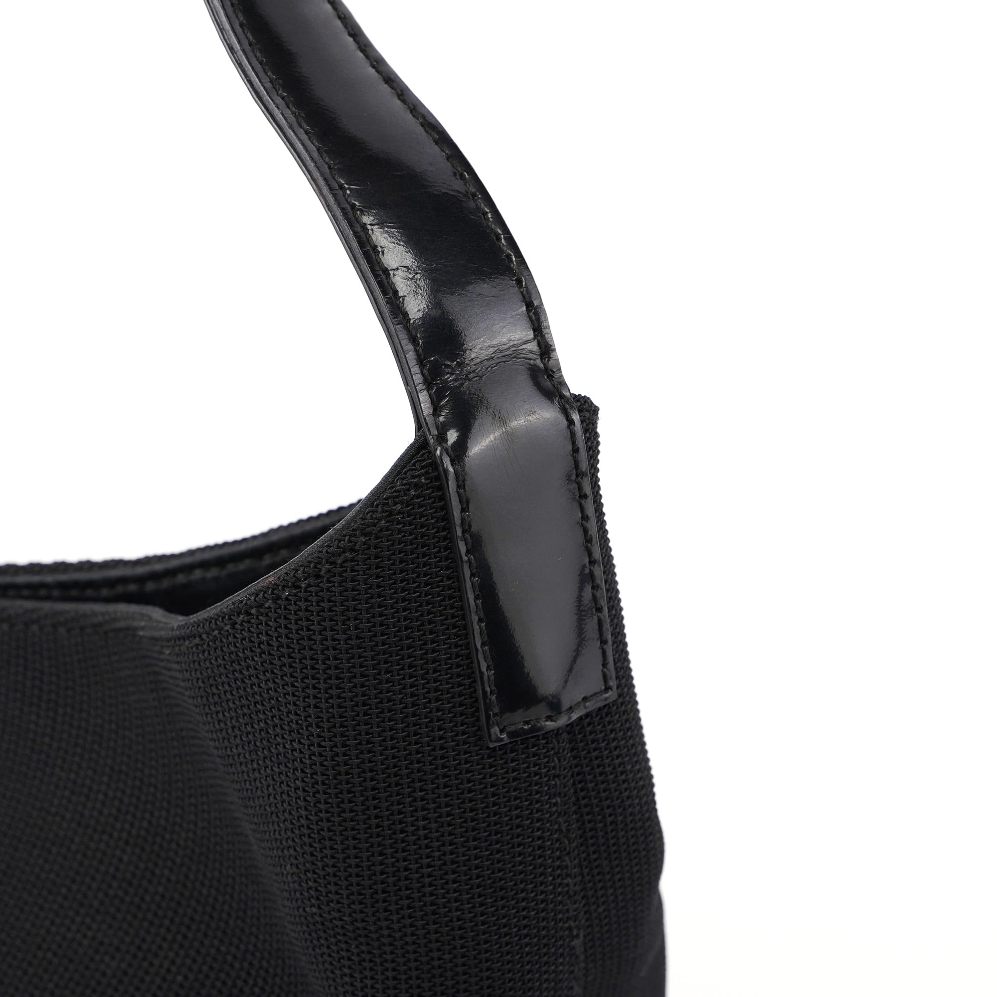 Gucci Black Canvas Hobo Shoulder Bag