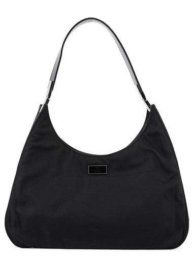 Gucci Black Canvas Hobo Shoulder Bag