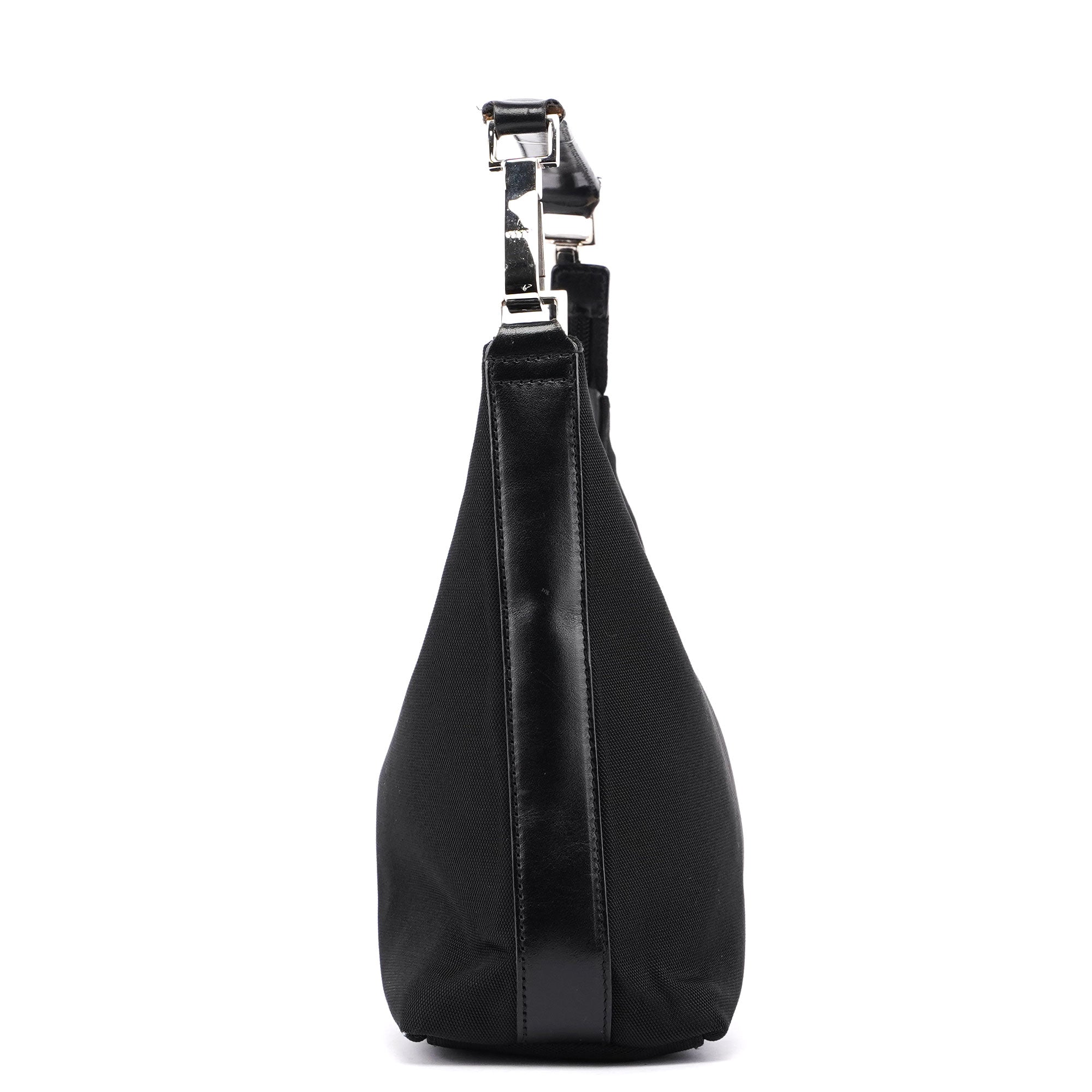 Gucci Black Canvas Hobo Shoulder Bag