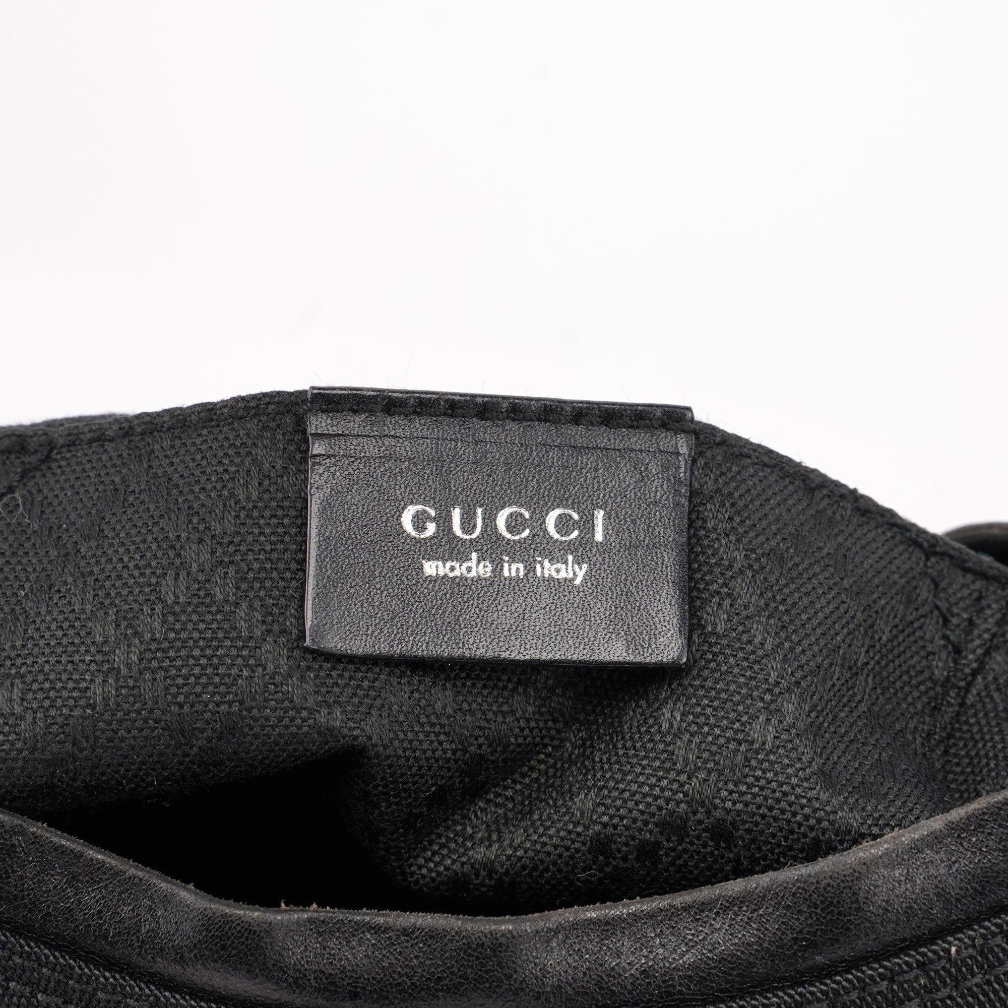 Gucci Black Canvas Hobo Shoulder Bag