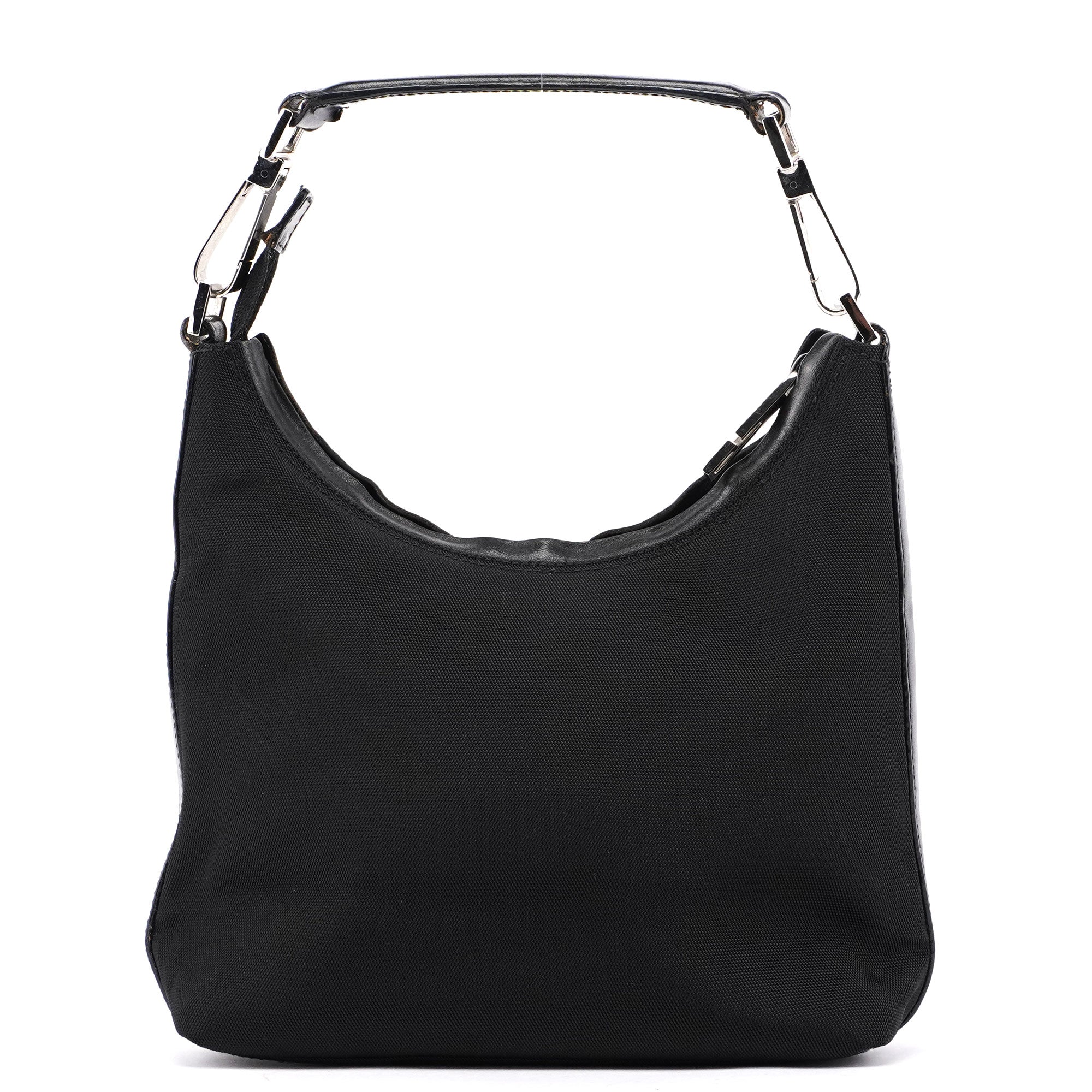 Gucci Black Canvas Hobo Shoulder Bag